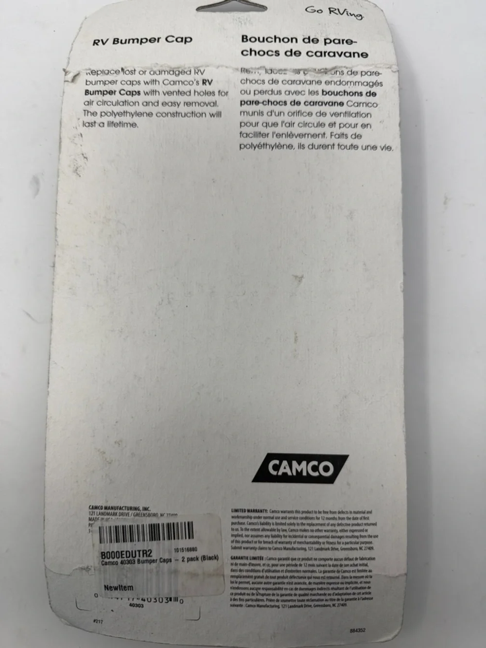 Camco RV Bumper Cap 2-Pack in Black - Picture 4 of 4
